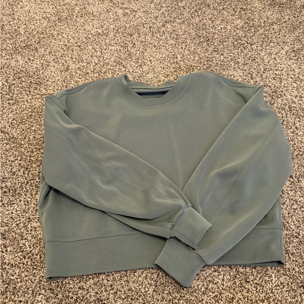 Lululemon cropped crew soft stream teal